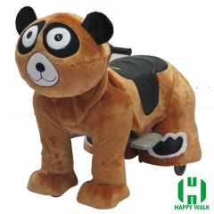 Big Black Bear Wild Animal Electric Walking Animal Ride for Kids Plush Animal Ride On Toy for Playground