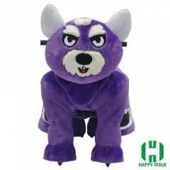 Wolf Dog Wild Animal Electric Walking Animal Ride for Kids Plush Animal Ride On Toy for Playground