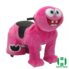 Sponge Bob Wild Animal Electric Walking Animal Ride for Kids Plush Animal Ride On Toy for Playground