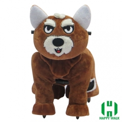 Wolf Dog Wild Animal Electric Walking Animal Ride for Kids Plush Animal Ride On Toy for Playground