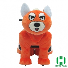 Wolf Dog Wild Animal Electric Walking Animal Ride for Kids Plush Animal Ride On Toy for Playground