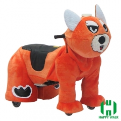 Wolf Dog Wild Animal Electric Walking Animal Ride for Kids Plush Animal Ride On Toy for Playground