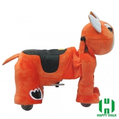 Wolf Dog Wild Animal Electric Walking Animal Ride for Kids Plush Animal Ride On Toy for Playground