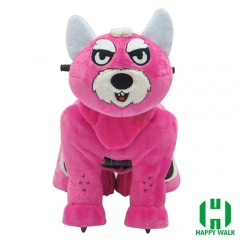 Wolf Dog Wild Animal Electric Walking Animal Ride for Kids Plush Animal Ride On Toy for Playground