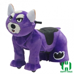 Wolf Dog Wild Animal Electric Walking Animal Ride for Kids Plush Animal Ride On Toy for Playground