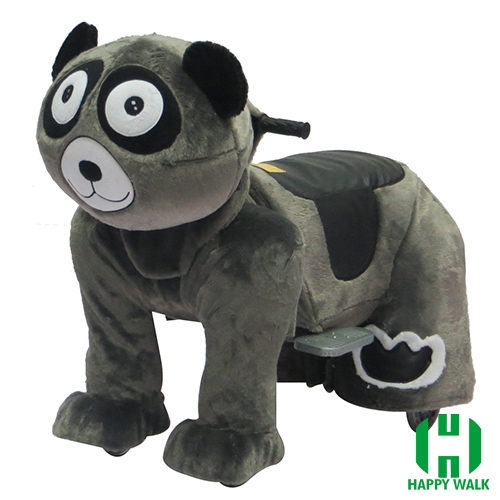 Big Black Bear Wild Animal Electric Walking Animal Ride for Kids Plush Animal Ride On Toy for Playground