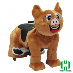 Bad Piggie Wild Animal Electric Walking Animal Ride for Kids Plush Animal Ride On Toy for Playground