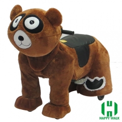 Big Black Bear Wild Animal Electric Walking Animal Ride for Kids Plush Animal Ride On Toy for Playground