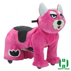 Wolf Dog Wild Animal Electric Walking Animal Ride for Kids Plush Animal Ride On Toy for Playground