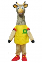 Giraffe Wild Animal Character Custom Adult Walking Fur Human Animal Party Plush Movie Character Cartoon Mascot Costume for Adult