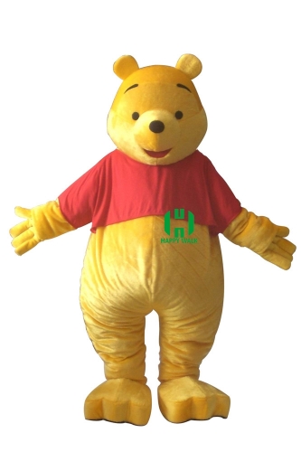 Winnie Bear Character cosplay Custom Adult Walking Fur Human Animal Party Plush Movie Character Cartoon Mascot Costume for Adult