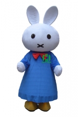 Rabbit Bunny Character cosplay Custom Adult Walking Fur Human Animal Party Plush Movie Character Cartoon Mascot Costume for Adult