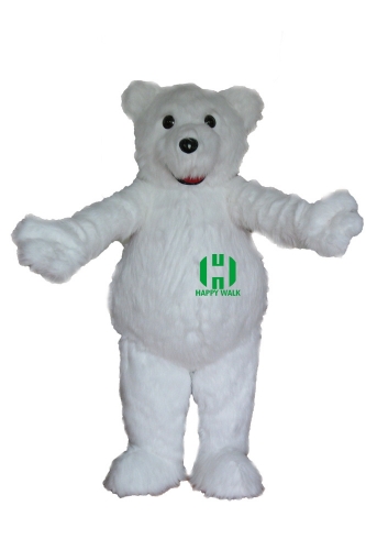 White Bear Character cosplay Custom Adult Walking Fur Human Animal Party Plush Movie Character Cartoon Mascot Costume for Adult
