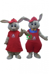 Rabbit Bunny Character cosplay Custom Adult Walking Fur Human Animal Party Plush Movie Character Cartoon Mascot Costume for Adult