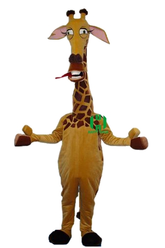 Giraffe Wild Animal Character Custom Adult Walking Fur Human Animal Party Plush Movie Character Cartoon Mascot Costume for Adult