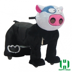 Dairy Cow Animal Electric Walking Animal Ride for Kids Plush Animal Ride On Toy for Playground