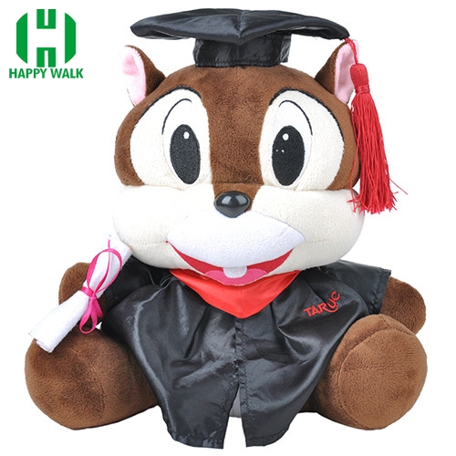 Custom Graduation Stuffed Plush Toy Squirrel