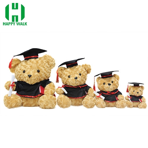 Custom  Rose Cashmere Graduation Stuffed Plush Teddy Bear Animal