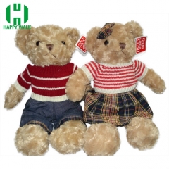 Custom Sweater Rose Cashmere Dress Stuffed Plush Toy Teddy Bear