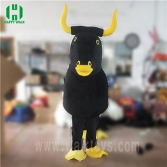 Black Bull 2 Person Riding Mascot Costume