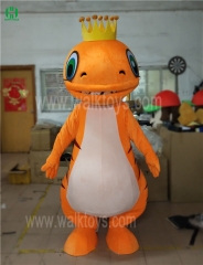 Custom Orange Dinosaur Mascot Costume