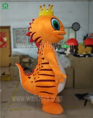 Custom Orange Dinosaur Mascot Costume
