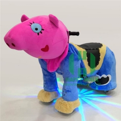 Page Pig Electric Walking Animal Ride for Kids Plush Animal Ride On Toy for Playground