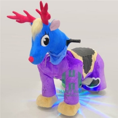 Milu deer Scooter Electric Walking Animal Ride for Kids Plush Animal Ride On Toy for Playground