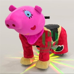 Page Pig Electric Walking Animal Ride for Kids Plush Animal Ride On Toy for Playground
