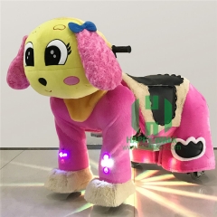 Cute Dog Electric Walking Animal Ride for Kids Plush Animal Ride On Toy for Playground
