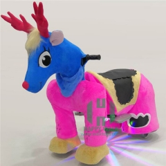 Milu deer Scooter Electric Walking Animal Ride for Kids Plush Animal Ride On Toy for Playground
