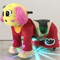 Cute Dog Electric Walking Animal Ride for Kids Plush Animal Ride On Toy for Playground