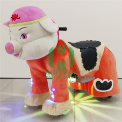 Pig Electric Walking Animal Ride for Kids Plush Animal Ride On Toy for Playground