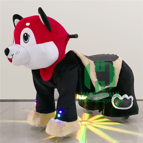 Dog Electric Walking Animal Ride for Kids Plush Animal Ride On Toy for Playground