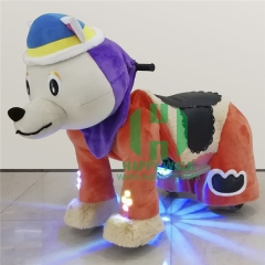 Purple Dog Electric Walking Animal Ride for Kids Plush Animal Ride On Toy for Playground