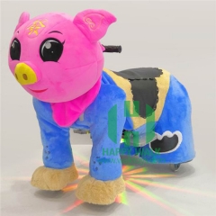 Pink Pig Electric Walking Animal Ride for Kids Plush Animal Ride On Toy for Playground