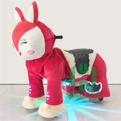 Rabbit Electric Walking Animal Ride for Kids Plush Animal Ride On Toy for Playground