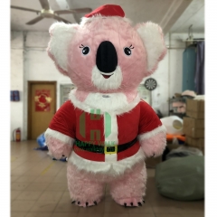 Inflatable Christmas pink koala mascot costume