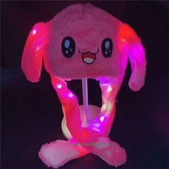 Cute Plush Bunny Headband Cap LED Glowing Plush Moving Jumping Ear Cap