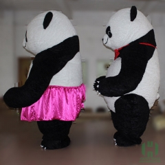 Panda with skirt,panda with bow tie Inflatable Mascot Costume