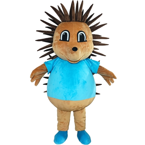 Blue T-Shirt Hedgehog Mascot Costume