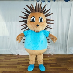 Blue T-Shirt Hedgehog Mascot Costume