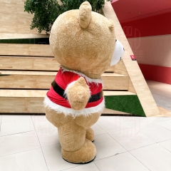 Inflatable Christmas Teddy Bear Mascot Costume