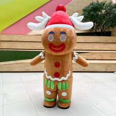 2m 2.6m Gingerbread Man Inflatable Mascot Costume Adult Ginger Bread Man Costume for Christmas Party