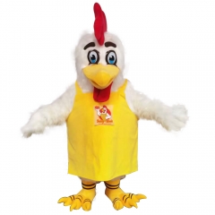 Custom chef cock rooster mascot costume with logo apron suit CE material custom mascot costume