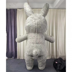 Funny adult Grey Rabbit Inflatable Mascot Costume Bunny mascot for sale