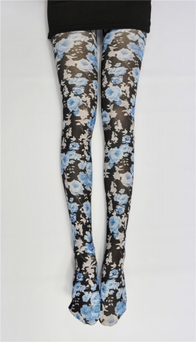 50D Print Floral Tights