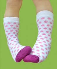 Girls' Anti-Slip Full-Terry Jacquard Cotton Socks