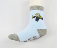 Boys' Anti-Slip Full-Terry Jacquard Cotton Socks