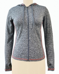 Women’s Lightweight Full Zip Hoodie Jacket with Thumb Holes